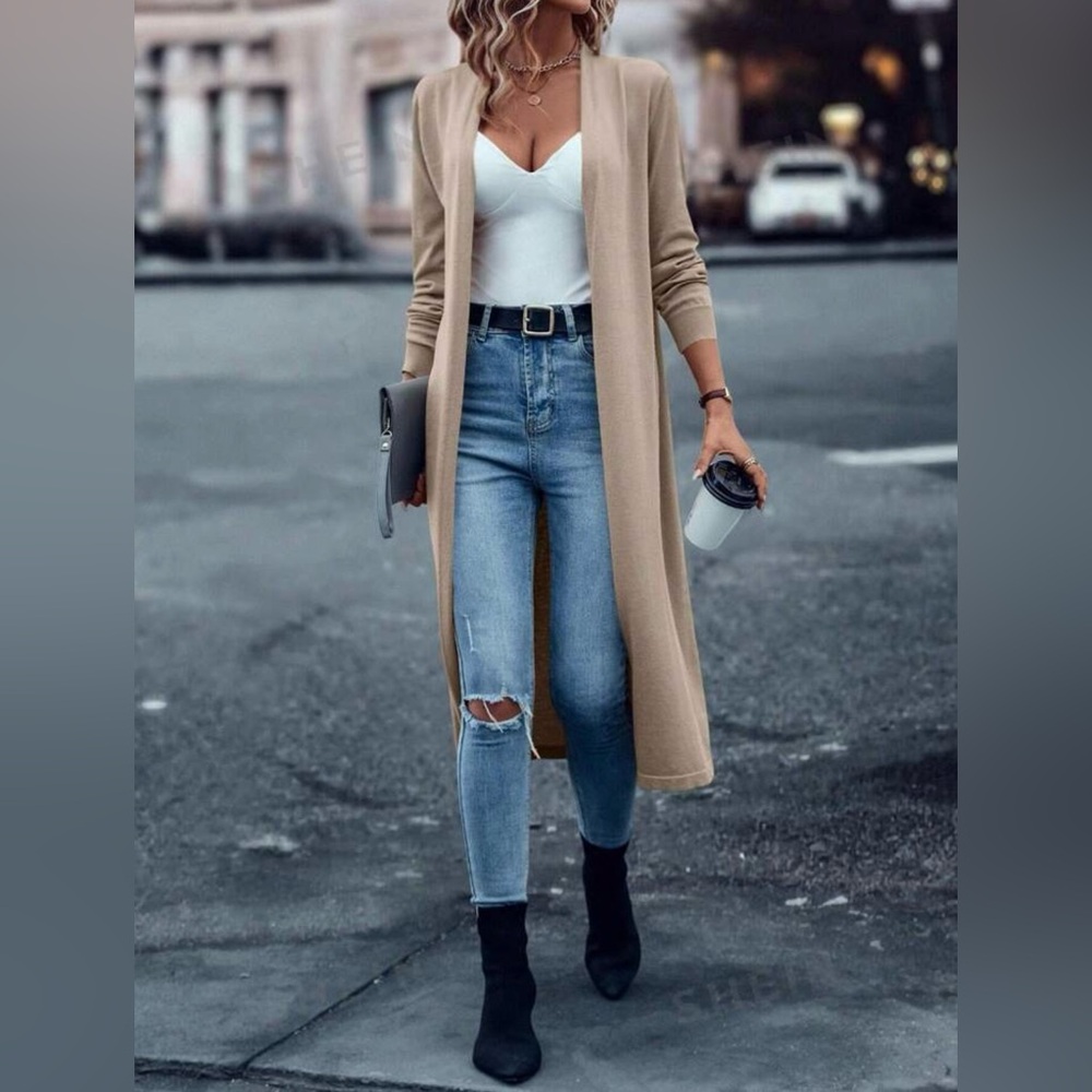 Forever 21 Beige Light Weight Duster Cardigan